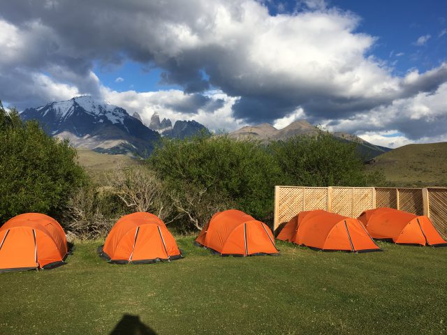 Camping in Torres del Paine National Park, Chile